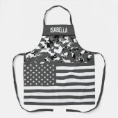 USA Flag Monochrome Camouflage Custom Schürze (Vorderseite)