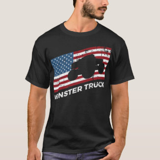 USA Flag Monster Truck Stunt Show Car farbiger Sch T-Shirt