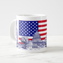 USA Flag Monument Illustration Souvenir