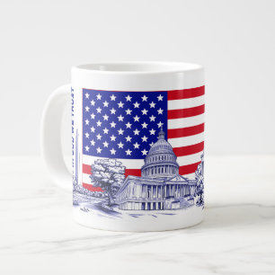 USA Flag Monument Illustration Souvenir Jumbo-Tasse