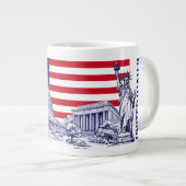 USA Flag Monument Illustration Souvenir Jumbo-Tasse (Vorderseite Rechts)