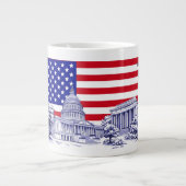 USA Flag Monument Illustration Souvenir Jumbo-Tasse (Vorderseite)