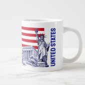 USA Flag Monument Illustration Souvenir Jumbo-Tasse (Rechts)