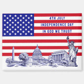 USA Flag Monument Illustration Souvenir Magnet (Vorderseite)
