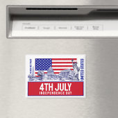 USA Flag Monument Illustration Souvenir Magnet (In Situ (Geschirrspüler))