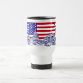 USA Flag Monument Illustration Souvenir Reisebecher (Mittel)