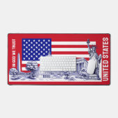 USA Flag Monument Illustration Souvenir Schreibtischunterlage (Tastatur & Maus)