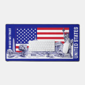 USA Flag Monument Illustration Souvenir Schreibtischunterlage (Tastatur & Maus)