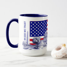 USA Flag Monument Illustration Souvenir