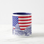 USA Flag Monument Illustration Souvenir Tasse (Zentrum)