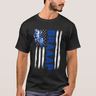 Usa Flag Motocross Dirt Bike T-Shirt