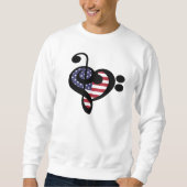 USA Flag Music Heart - American Pride Musician Sweatshirt (Vorderseite)