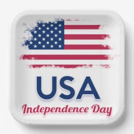USA Flag Napkins Pappteller