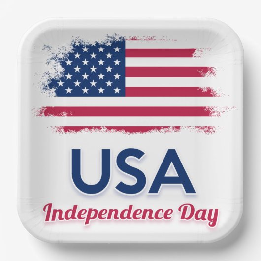 USA Flag Napkins Pappteller (Vorderseite)