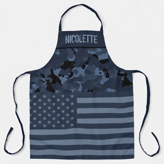 USA Flag Night Camouflage Custom Schürze (Vorderseite)