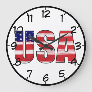 USA Flag Nummer Große Wanduhr