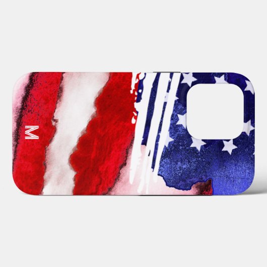 *~* USA Flag Old Glory Patriot Monogram Case-Mate iPhone Hülle (Rückseite (Horizontal))