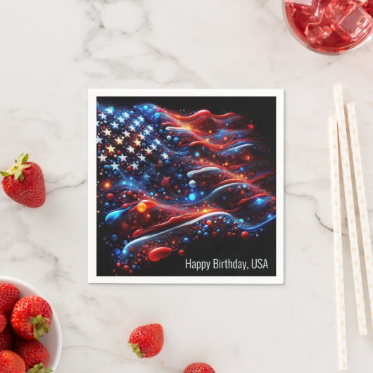 USA Flag Paint Spritzer 4. Juli Serviette (Beispiel)