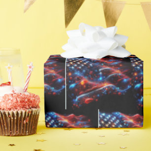 USA Flag Paint Spritzer Geschenkpapier