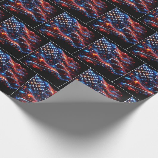 USA Flag Paint Spritzer Geschenkpapier (Ecke)