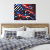USA Flag Paint Spritzer Leinwanddruck (Insitu (Schlafzimmer))