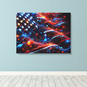 USA Flag Paint Spritzer Leinwanddruck (Insitu (Holzboden))