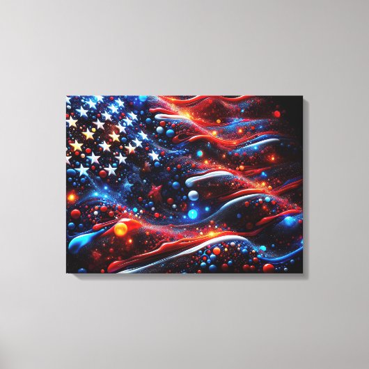 USA Flag Paint Spritzer Leinwanddruck (Vorderseite)