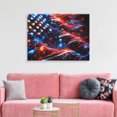 USA Flag Paint Spritzer Leinwanddruck (Insitu (Wohnzimmer))