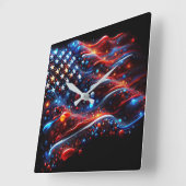 USA Flag Paint Spritzer Quadratische Wanduhr (Winkel)
