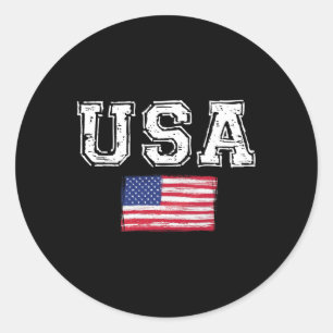 USA Flag Patriotic 4. Juli Amerika Tag des Indes Runder Aufkleber