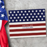 USA Flag Patriotic 4. Juli Blank Back Postkarte<br><div class="desc">American Flag inspiriert - Patriotische Rot,  Weiß und Blau Postkarte personalisiert mit Ihrem Namen,  Text,  patriotisches Sprichwort oder löschen Sie einfach den Text. Zeigen Sie Ihren USA-Stolz jeden Tag,  am 4. Juli,  am Gedenktag oder am Veteranentag mit diesem phantastischen patriotischen Design.</div>