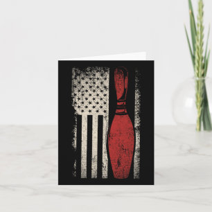 Usa Flag Patriotic American Bowler Gift Bowling Pi Karte