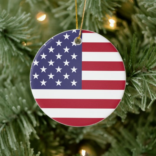 USA Flag Patriotic American Flag US Flagge Keramik Ornament (Baum)