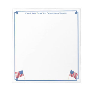 USA Flag Patriotic American Personalisiert Notizblock