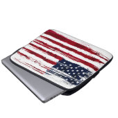 USA Flag Patriotic American Red White Blue Laptopschutzhülle (Vorne Knopf)