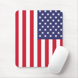USA Flag Patriotic American Red White Blue Mousepad