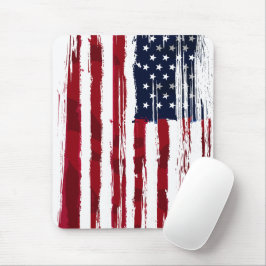 USA Flag Patriotic American Red White Blue Mousepad
