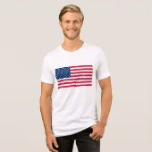 USA Flag Patriotic American Tri-Blend Shirt (Vorderseite voll)