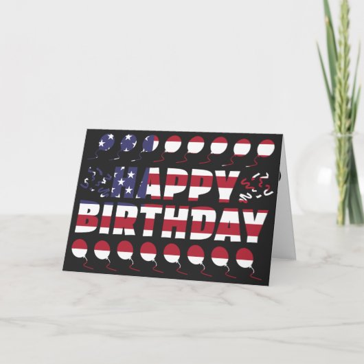 USA Flag Patriotic Birthday Karte (Vorderseite)