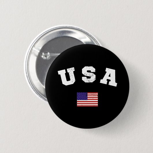 USA Flag Patriotic Button (Vorne & Hinten)