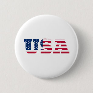 USA Flag Patriotic Button