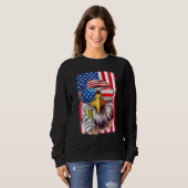 USA Flag Patriotic Eagle Sunglasses 4th Of July Be Sweatshirt (Vorne ganz)