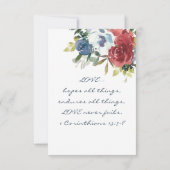 USA Flag Patriotic Floral Christlich Wedding Einladung (Rückseite)