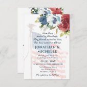USA Flag Patriotic Floral Christlich Wedding Einladung (Vorne/Hinten)