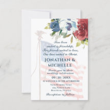 USA Flag Patriotic Floral Christlich Wedding
