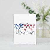 USA Flag Patriotic Hearts 4. Juli Sweet Land o Begleitkarte (Stehend Vorderseite)