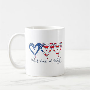 USA Flag Patriotic Hearts 4. Juli Sweet Land o Kaffeetasse