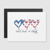 USA Flag Patriotic Hearts 4. Juli Sweet Land o Magnetkarte (Vorne/Hinten)