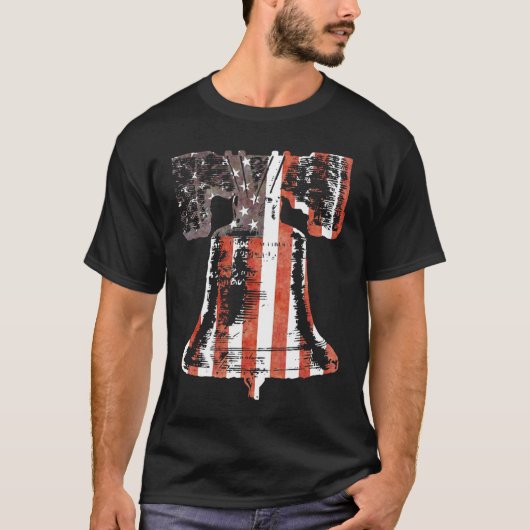 USA Flag Patriotic Liberty Bell T - Shirt 4. Juli (Vorderseite)