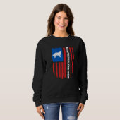USA flag Patriotic Newfoundland Mom Sweatshirt (Vorne ganz)